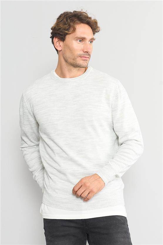 Çetinkaya Mentality 3175 Erkek Bisiklet Yaka Triko Basic Gri