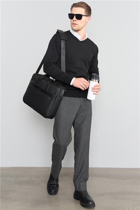 Çetinkaya Mentality 3176 Erkek Siyah Triko