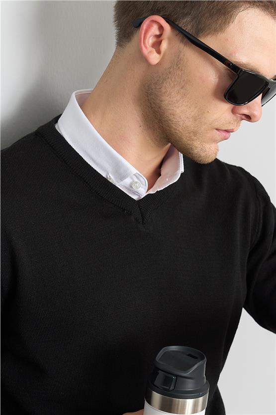 Çetinkaya Mentality 3176 Erkek Siyah Triko