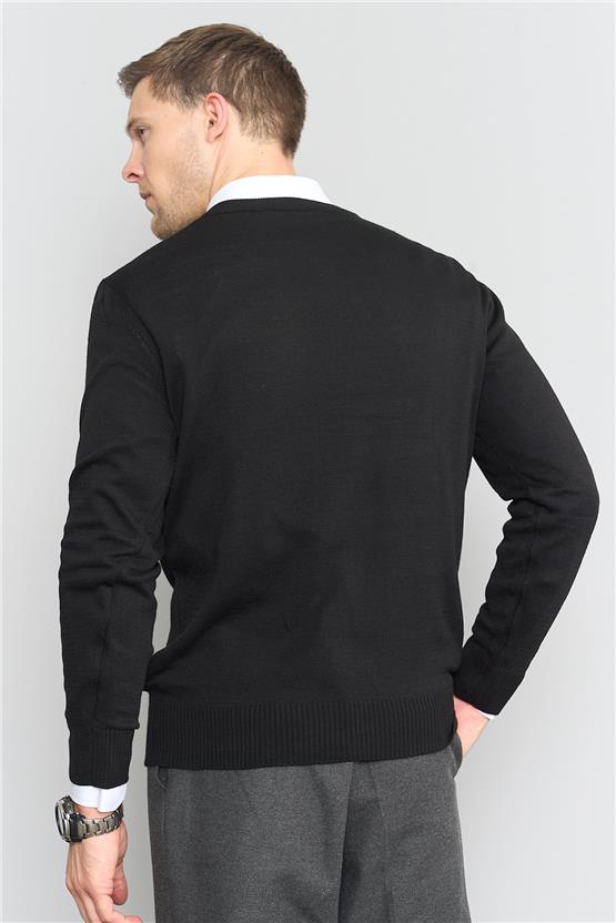 Çetinkaya Mentality 3176 Erkek Siyah Triko