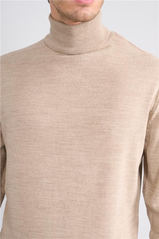 Çetinkaya Mentality 3177 Balıkçı Yaka Basic Triko Vizonmelanj