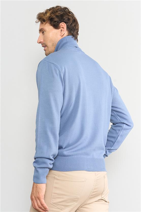 Çetinkaya Mentality 3177 Balıkçı Yaka Indigo Triko