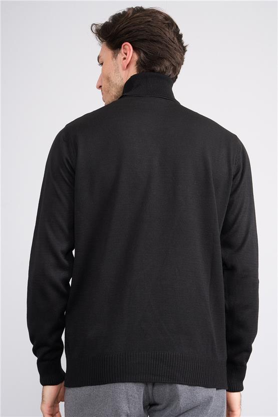 Çetinkaya Mentality 3177 Balıkçı Yaka Siyah Triko