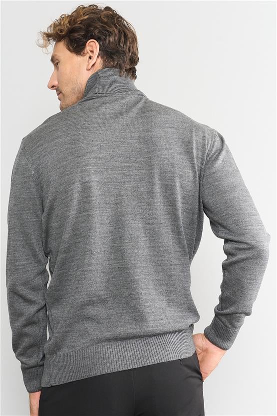 Çetinkaya Mentality 3177 Balıkçı Yaka Basic Triko Antrasitmelanj