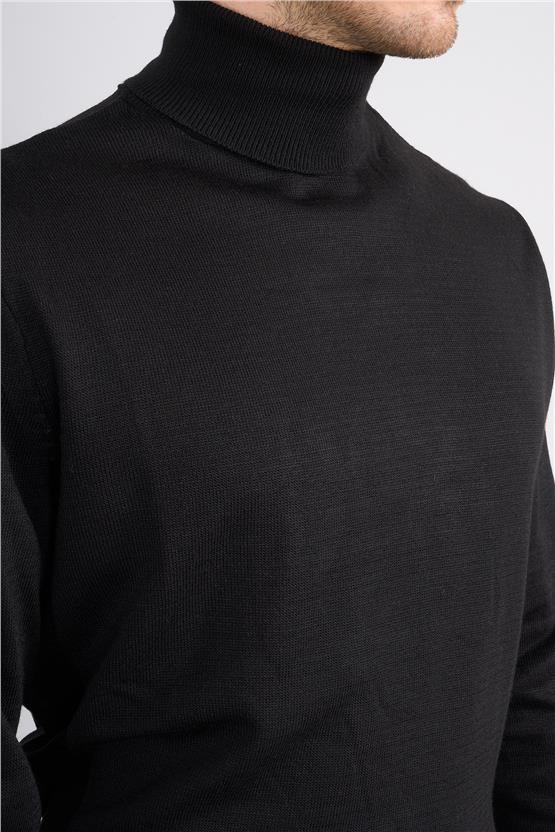 Çetinkaya Mentality 3177 Balıkçı Yaka Siyah Triko