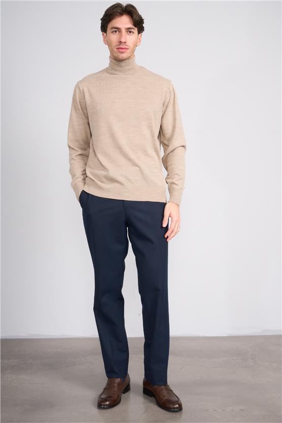 Çetinkaya Mentality 3177 Balıkçı Yaka Basic Triko Vizonmelanj