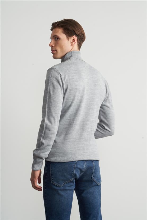 Çetinkaya Mentality 3177 Balıkçı Yaka Triko Basic Gri