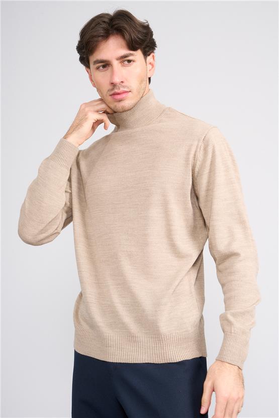 Çetinkaya Mentality 3177 Balıkçı Yaka Basic Triko Vizonmelanj