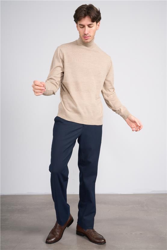 Çetinkaya Mentality 3177 Balıkçı Yaka Basic Triko Vizonmelanj