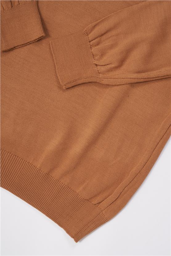 Cetinkaya mentality 3177 erkek blkc yk camel triko