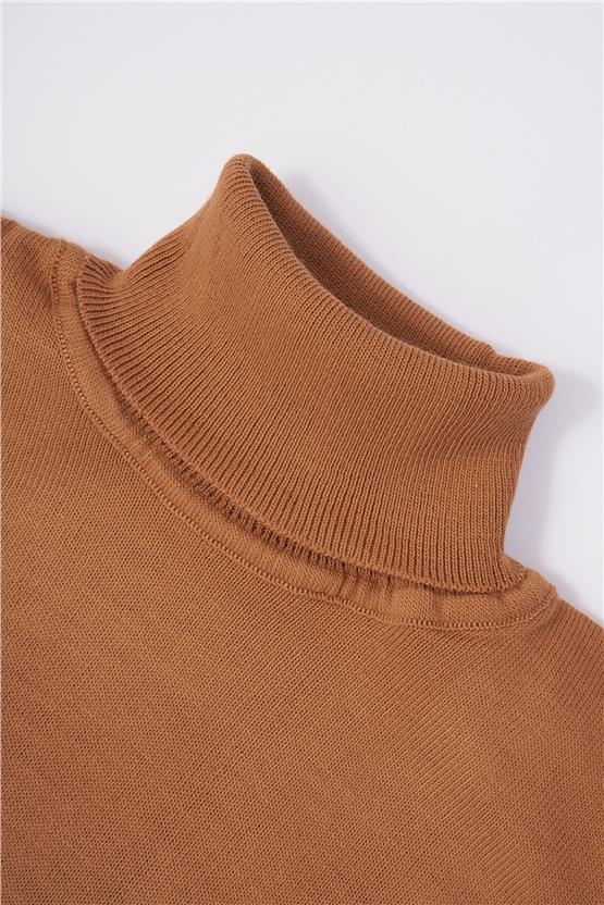 Cetinkaya mentality 3177 erkek blkc yk camel triko