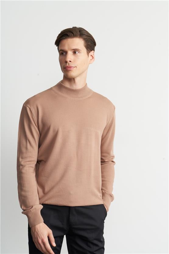 Çetinkaya Mentality 3178 Camel basıc Triko