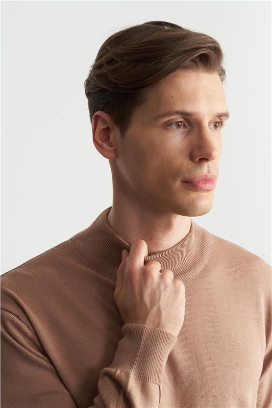 Çetinkaya Mentality 3178 Camel basıc Triko