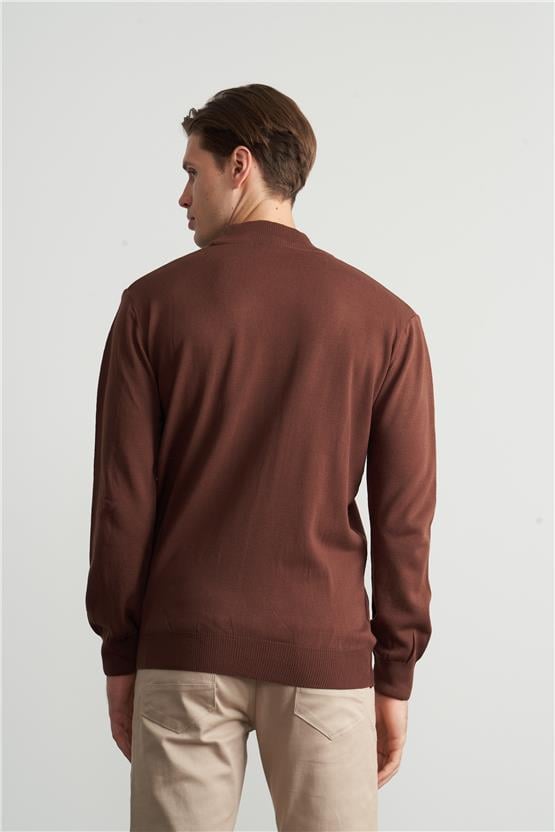 Çetinkaya Mentality 3178 Erkek Kahve Balıkçı Yaka Triko