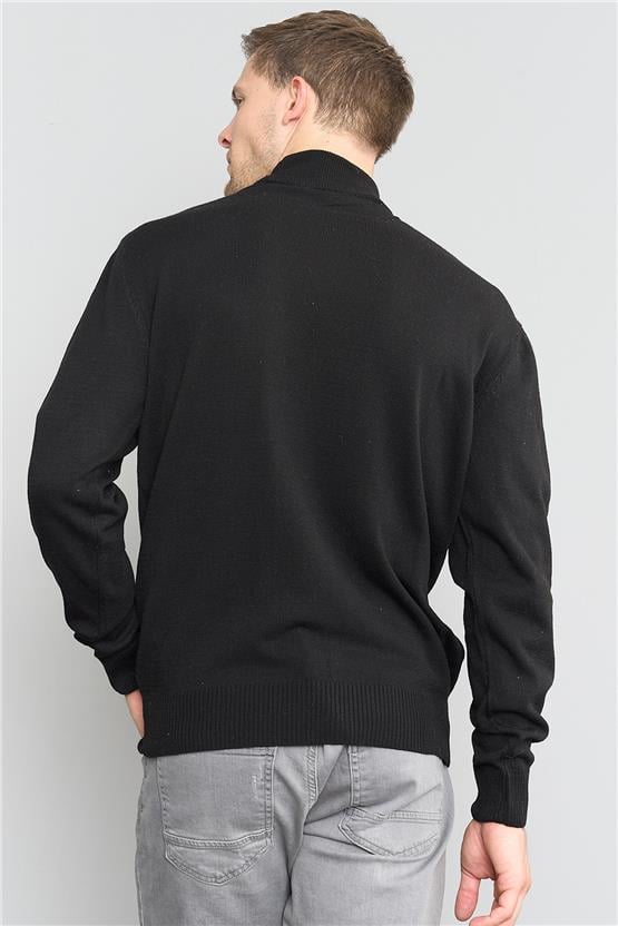 Çetinkaya Mentality 3178 Erkek Siyah Balıkçı Yaka Triko