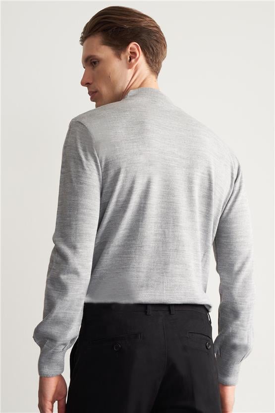 Çetinkaya Mentality 3178 Slim Fit Erkek Orta Gri Triko