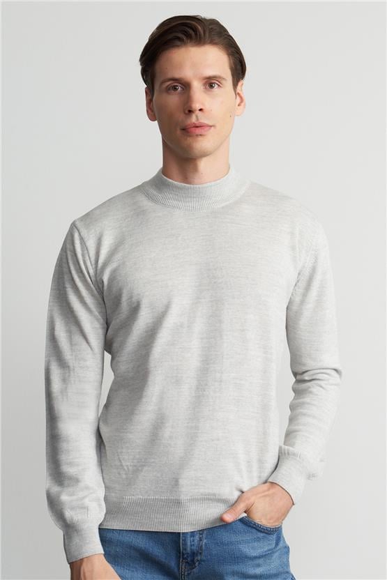 Çetinkaya Mentality 3178 Yarım Balıkçı Yaka Triko Basic Gri