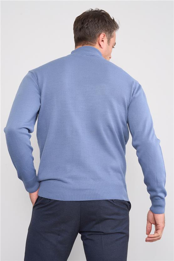 Çetinkaya Mentality 3178 Yarım Balıkçı Yaka İndigo Triko