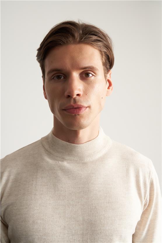 Çetinkaya Mentality 3178 Yarım Balıkçı Yaka Triko Basic Bej