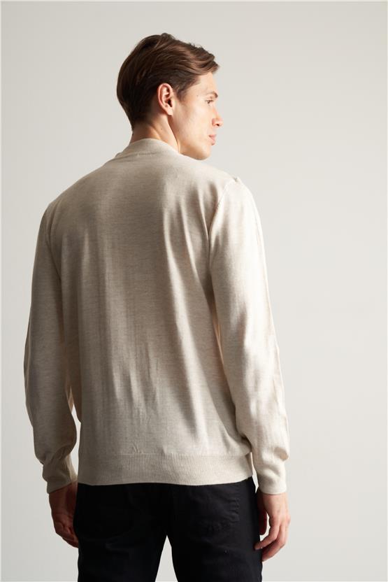 Çetinkaya Mentality 3178 Yarım Balıkçı Yaka Triko Basic Bej