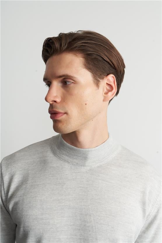 Çetinkaya Mentality 3178 Yarım Balıkçı Yaka Triko Basic Gri