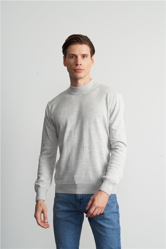 Çetinkaya Mentality 3178 Yarım Balıkçı Yaka Triko Basic Gri