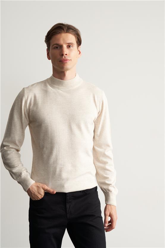 Çetinkaya Mentality 3178 Yarım Balıkçı Yaka Triko Basic Bej