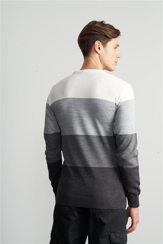 Çetinkaya Mentality 3228 Bisiklet Yaka Regular Triko Antrasitmelanj