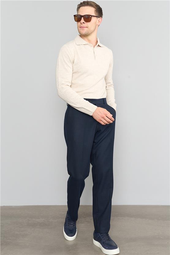 Çetinkaya Mentality 3339 Erkek Polo Yaka Kazak Bej