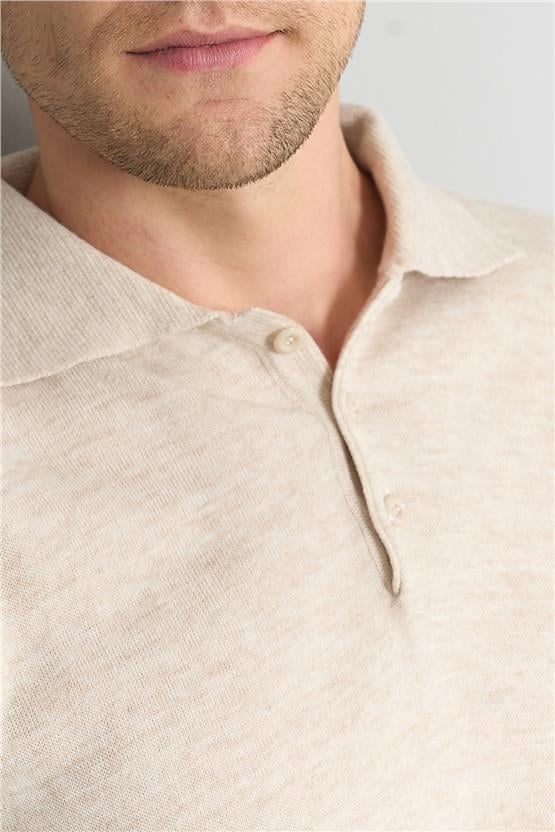 Çetinkaya Mentality 3339 Erkek Polo Yaka Kazak Bej