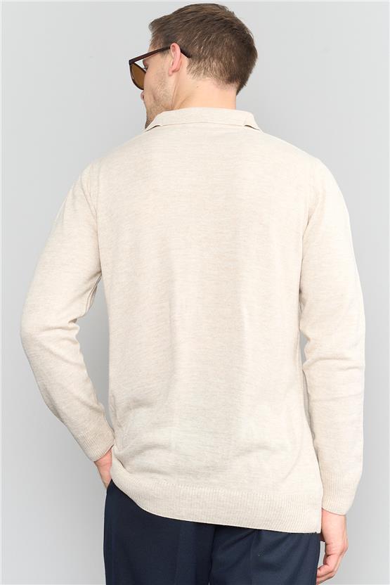 Çetinkaya Mentality 3339 Erkek Polo Yaka Kazak Bej