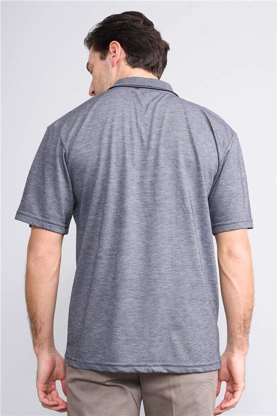 Çetinkaya Mentality 3372 Erkek Cepli Polo Yaka Regular Lacivert-Grimelanj T-Shirt