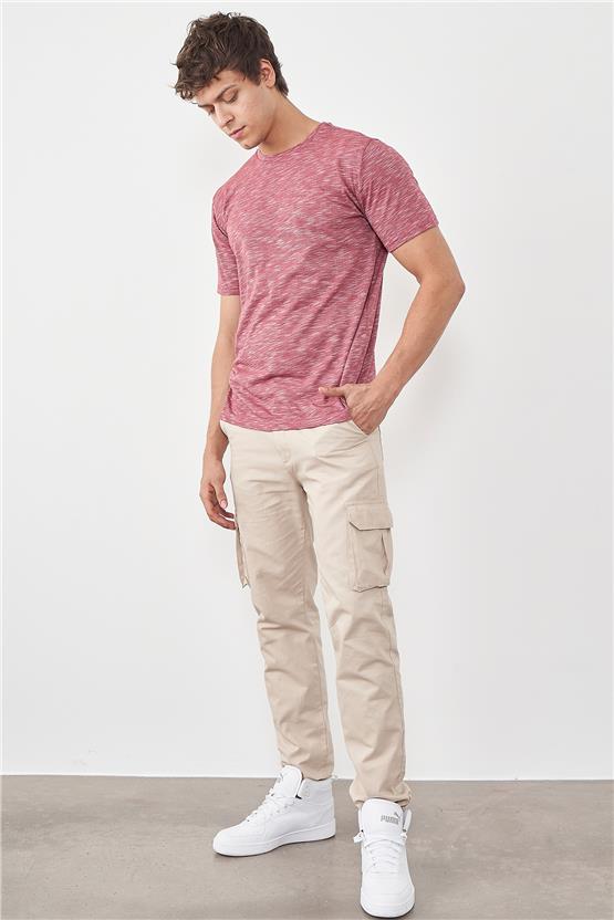 Çetinkaya Mentality 3446 Bisiklet Yaka Regular T-Shirt Bordo