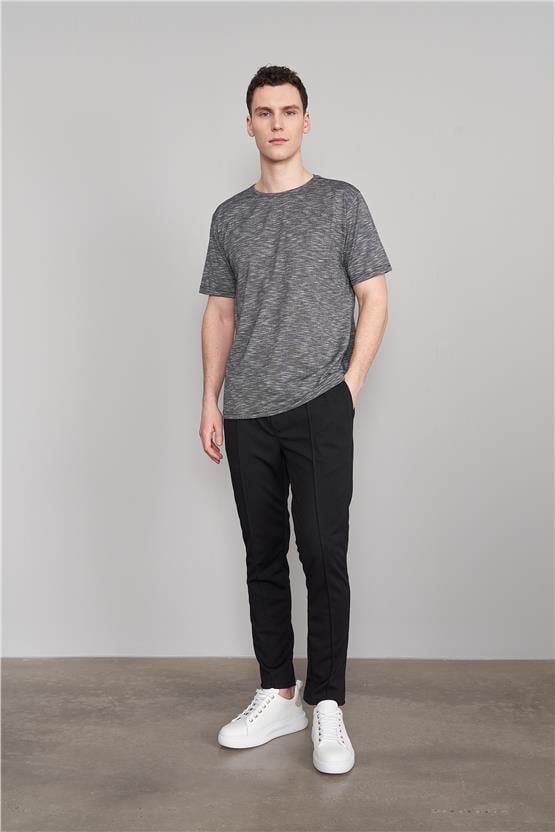 Çetinkaya Mentality 3446 Bisiklet Yaka Regular T-Shirt Siyah