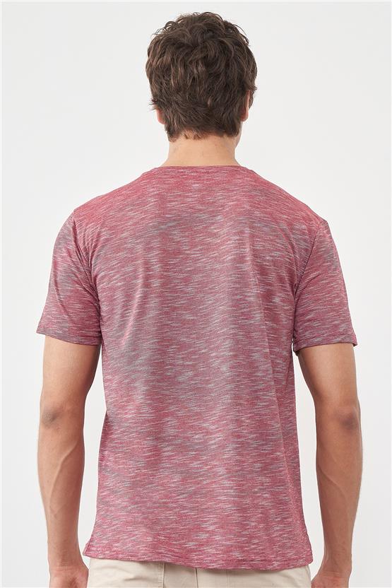 Çetinkaya Mentality 3446 Bisiklet Yaka Regular T-Shirt Bordo