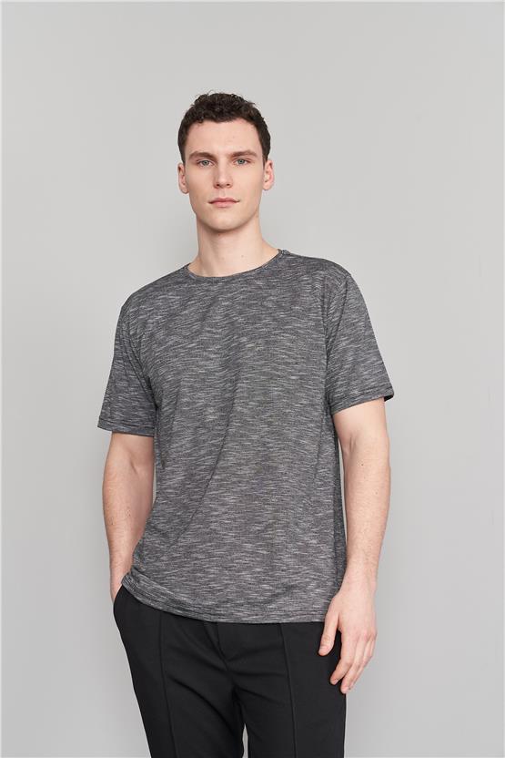 Çetinkaya Mentality 3446 Bisiklet Yaka Regular T-Shirt Siyah