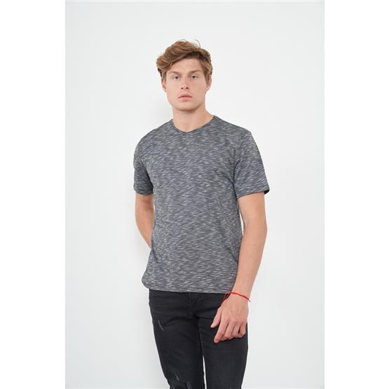 Çetinkaya Mentality 3447 V Yaka Regular T-Shirt Siyah