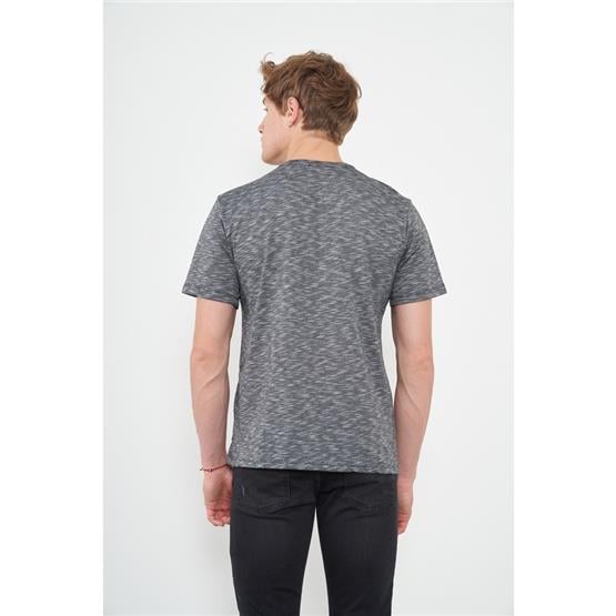 Çetinkaya Mentality 3447 V Yaka Regular T-Shirt Siyah