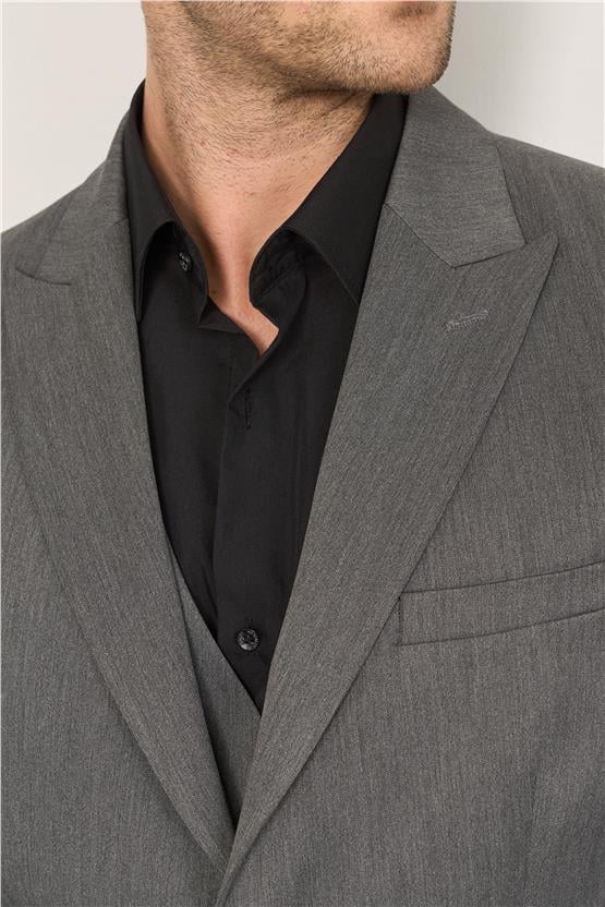 Çetinkaya Mentality 3448 Erkek Yunter Loco Slim Fit Yelekli Takım Elbise Gri