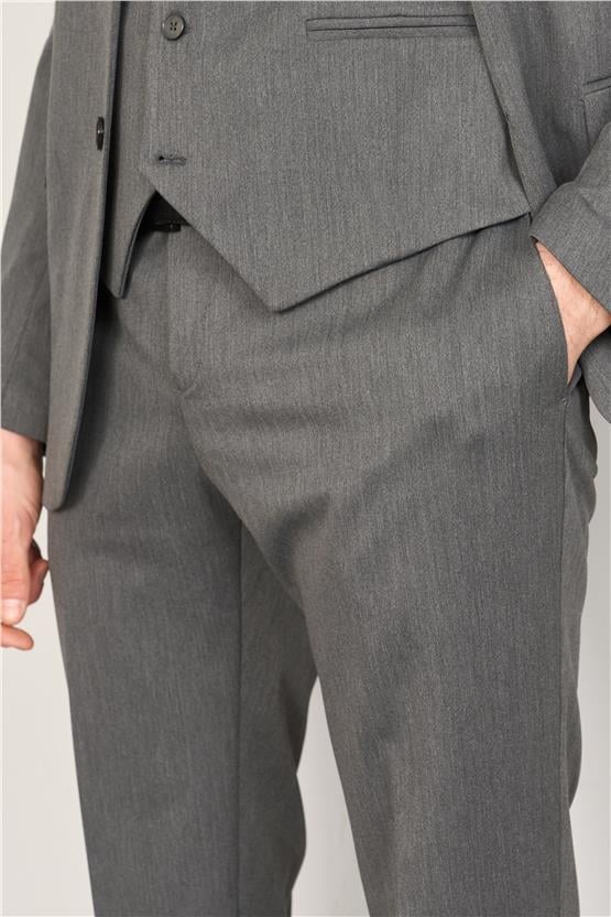 Çetinkaya Mentality 3448 Erkek Yunter Loco Slim Fit Yelekli Takım Elbise Gri