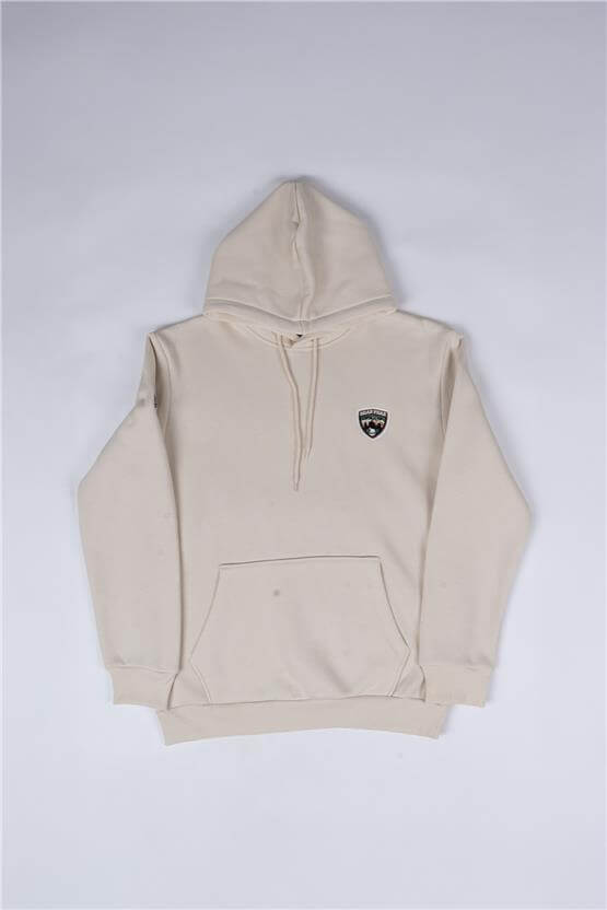 Çetinkaya Mentality 3589 Kapüşonlu 3 İplik Şardonlu Aplike Nakışlı Taş Sweatshirt