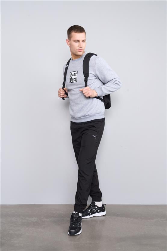 Çetinkaya Mentality 3599 Bisiklet Yaka 3 İplik Şardonlu Grimelanj Sweatshirt