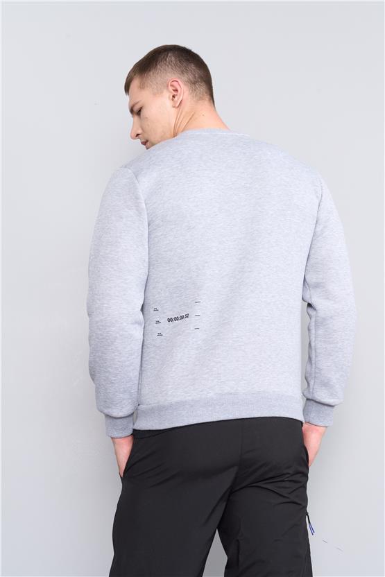 Çetinkaya Mentality 3599 Bisiklet Yaka 3 İplik Şardonlu Grimelanj Sweatshirt