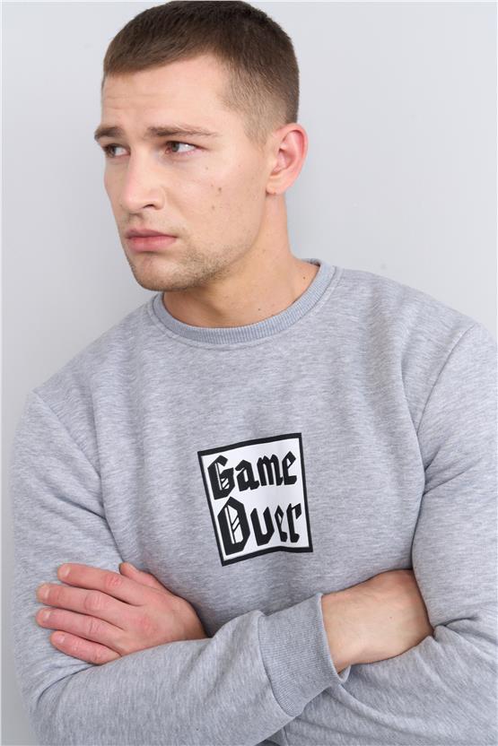 Çetinkaya Mentality 3599 Bisiklet Yaka 3 İplik Şardonlu Grimelanj Sweatshirt