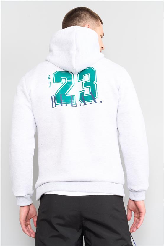 Çetinkaya Mentality 3612 Kapüşonlu 3 İplik Şardonlu Karmelanj Sweatshirt
