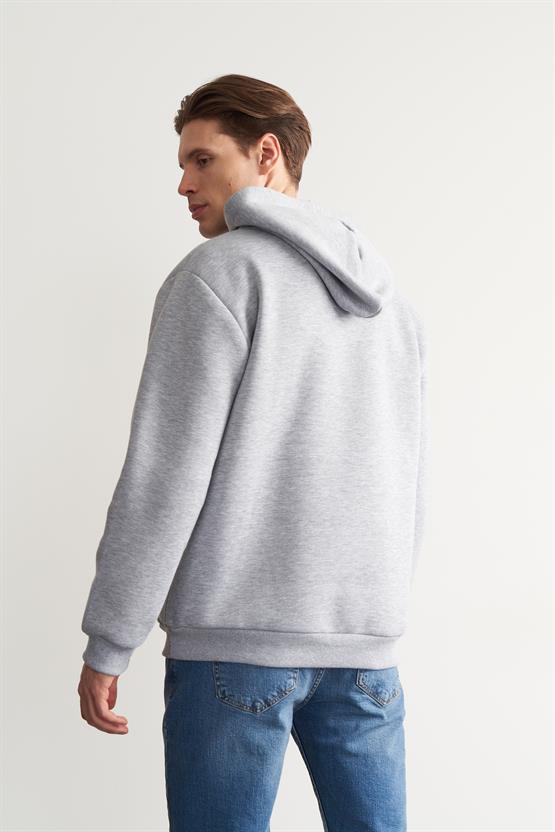Çetinkaya Mentality 3706 Erkek Kapüşonlu Kanguru Cepli Rejenere Grimelanj Sweatshirt