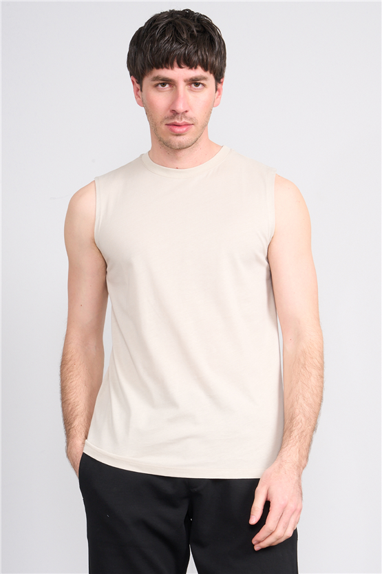 Çetinkaya Mentality 3707 Bisiklet Yaka 30/1 Penye Regular Atlet Vizon