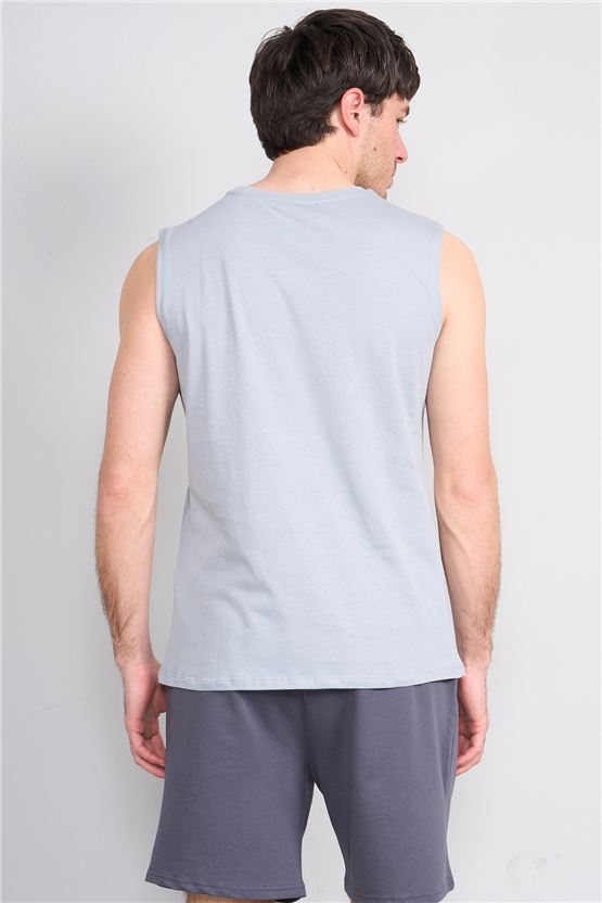 Çetinkaya Mentality 3707 Bisiklet Yaka 30/1 Penye Regular Atlet Açık Gri