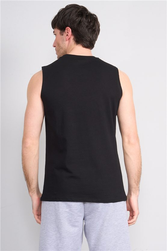 Çetinkaya Mentality 3707 Bisiklet Yaka 30/1 Penye Regular Atlet Siyah