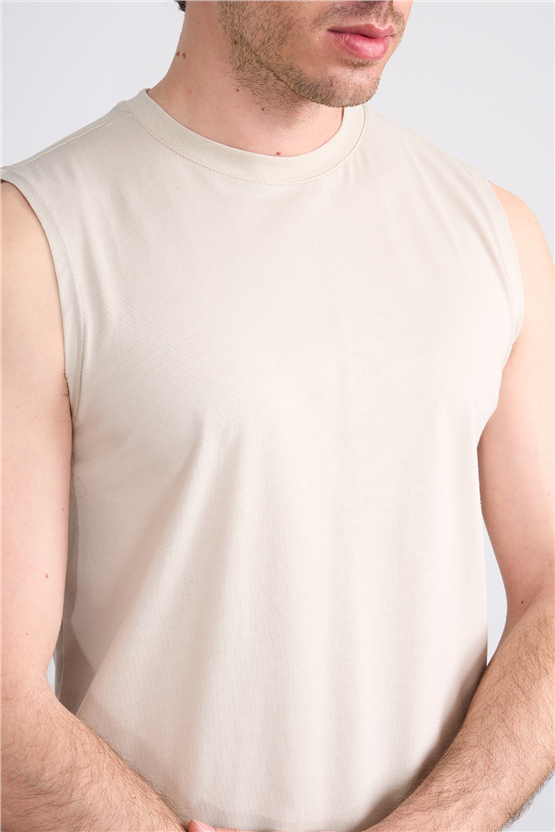 Çetinkaya Mentality 3707 Bisiklet Yaka 30/1 Penye Regular Atlet Vizon